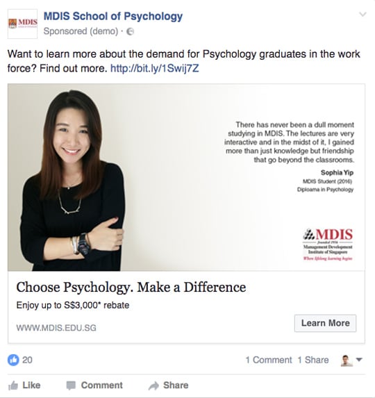 a-sample-advertisement-from-a-remarketing-campaign-for-mdis-school-of-psychology
