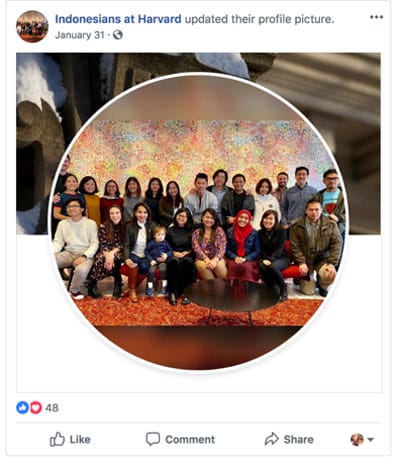 The profile picture of Indonesians at Harvard makes it clear to Indonesian prospects that they will find community if they choose Harvard