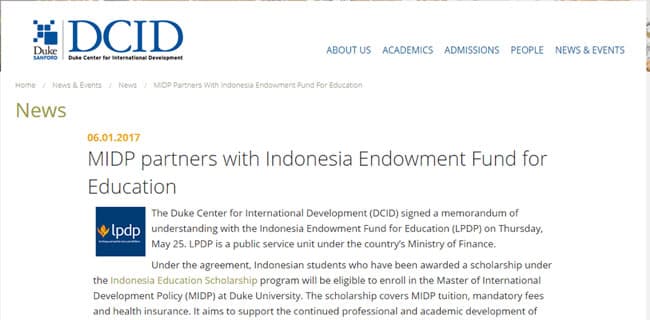 MIDP partners with Indonesia Endowment Fund for Education