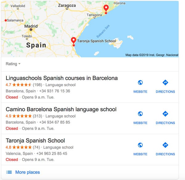 Language Schools in Spain - Google search